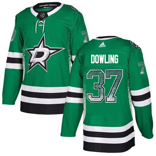 Adidas Men Dallas Stars #37 Justin Dowling Green Home Authentic Drift Fashion Stitched NHL Jersey